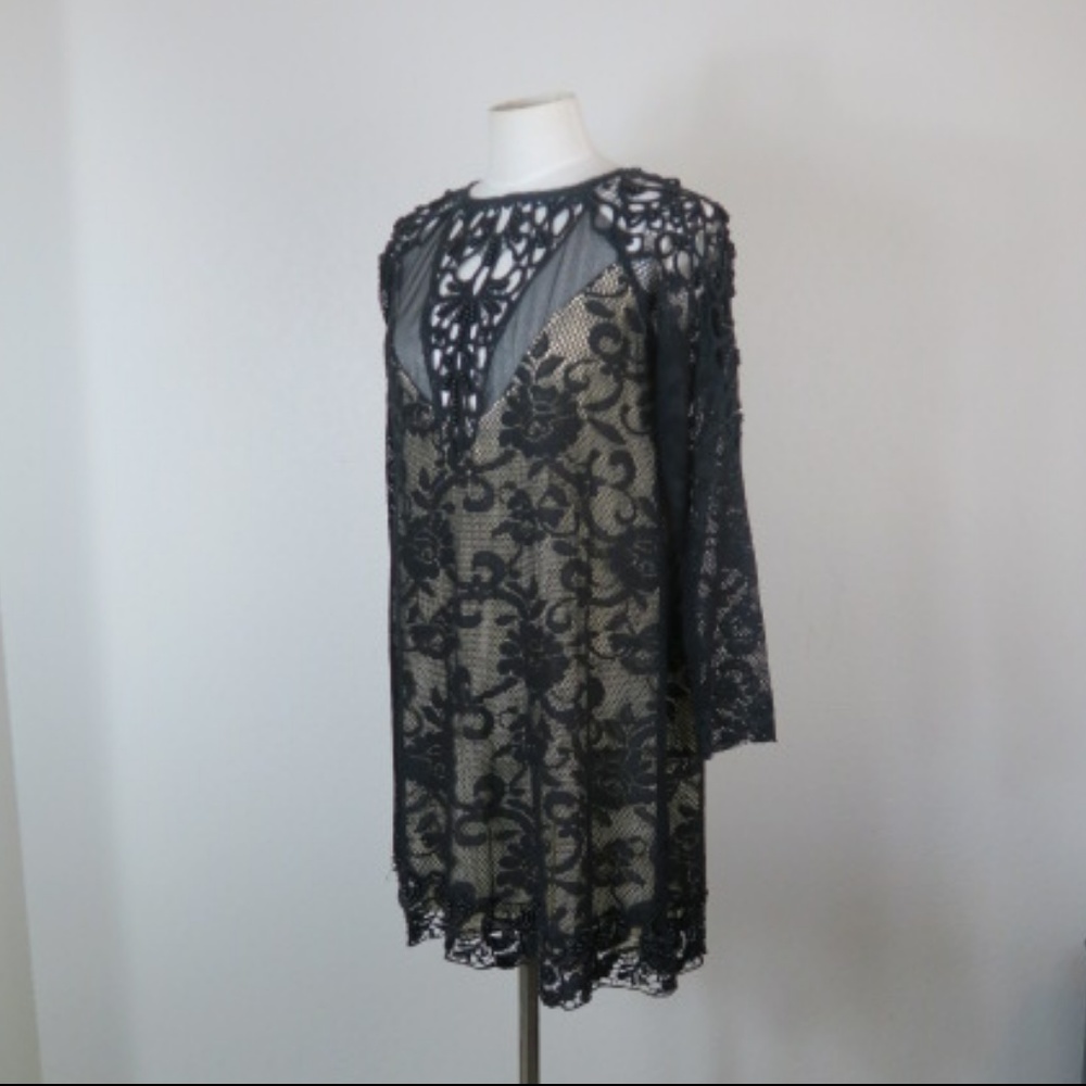 Free People One Boho Crochet Mini Dress sz S